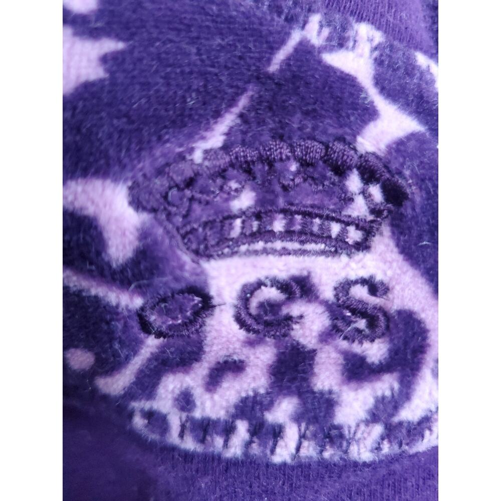 Oleg Cassini Sport Luxe Velour Jacket Womens XL Purple Y2K Track Zip Up - Picture 3 of 15